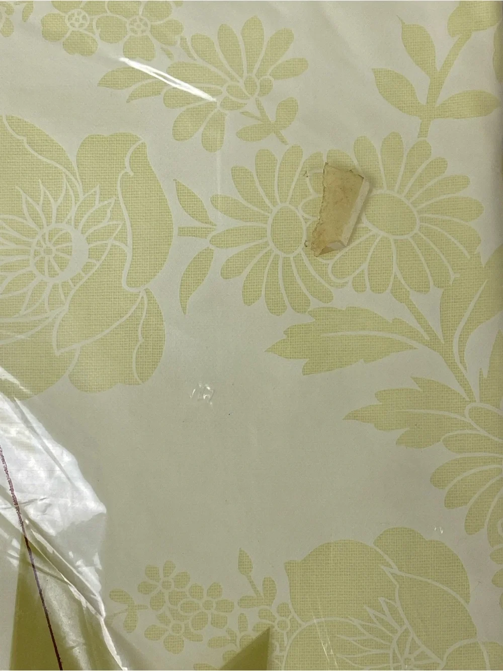 Vintage Mid-West Marko Yellow Floral Flannel Backed Vinyl Tablecloth